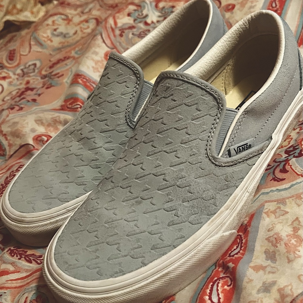 Baby blue slip on vans size 7 worn once